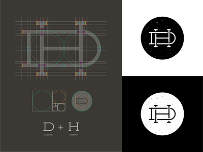 DH Monogram branding d logo d monogram dh logo dh monogram grid h logo h monogram identity logo logo grid logomark mark monogram