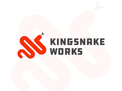 Kingsnake Works Logo animal animal logo branding game game logo identity logo snake snake logo videogame videogame logo