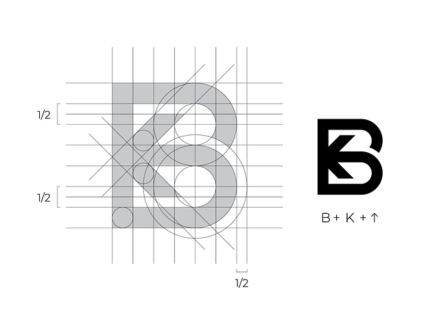 B + K + Arrow Logomark by Bram Huinink on Dribbble