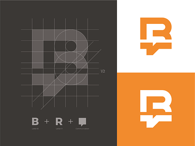 R + B + Communication branding communication logo identity logo logo grid mark monogram r logo r monogram rb logo rb monogram talking cloud logo