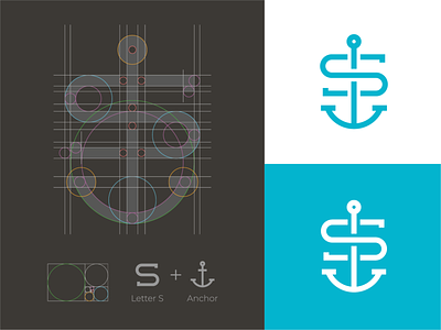 S + Anchor Mark anchor anchor logo boat logo branding identity logo logo grid mark monogram s s logo s monogram sail logo software logo
