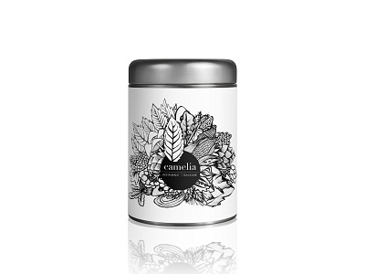 Camelia Tea House Branding branding illustration packaging design