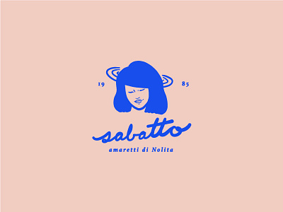 Sabatto Logo amaretti branding face feminine handdrawn italian logo sabatto saturn woman