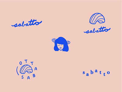Sabatto Logo Variations amaretti blue branding feminine food logos pink sabatto