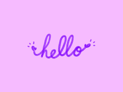 Hello cute hello illustration lettering logo purple visual design