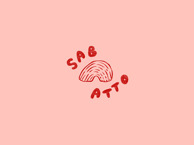 Sabatto arch branding cute food illustration logo pink red