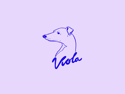 Viola dog illustration italian greyhound logomark purple visual design