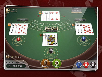 Blackjack Table View 21 blackjack cards table casino chips coin grand hungrybolo poker sharp skeuomorph sleek