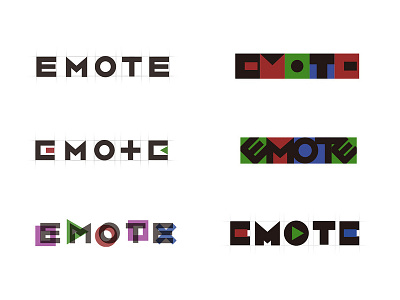 emote logo design game controller gamepad logo logotype play station primary colors remote remote control text logo