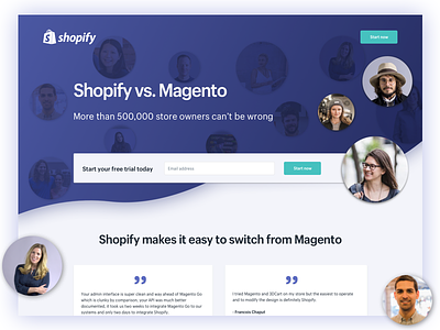 Shopify Compare Landing Page design ecommerce landing page shopify testimonials ui web