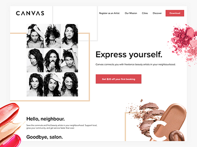 Canvas Landing Page app branding concept landing page ui web website