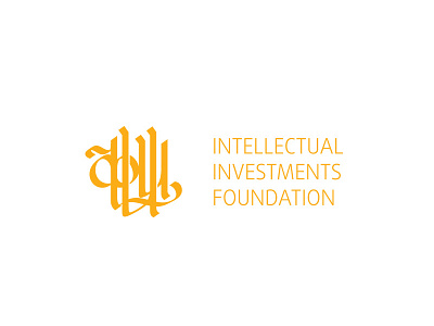 Intellectual investments foundation logo brand calligraphy finance identity invest letters logo logotype monogramm