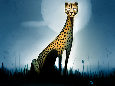 Cheetah animal illustration minimal nature simple