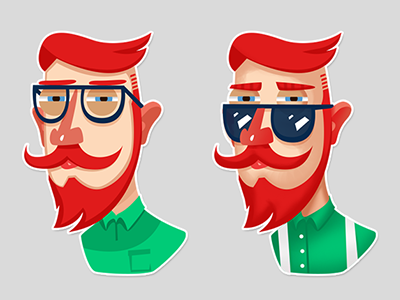 Hipster cg character hipster illustration sticker