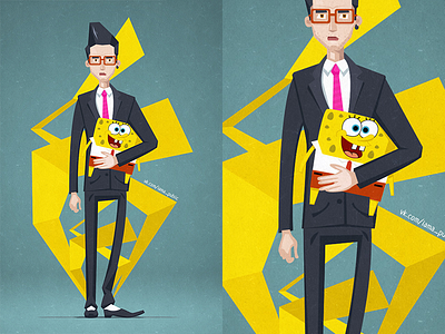 Some random dude cartoon character hipster simple sponge bob