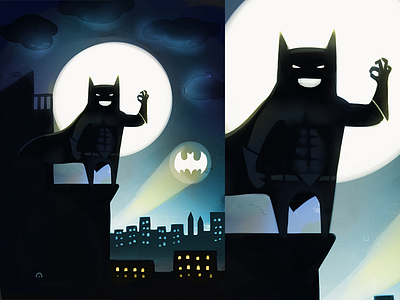 Batman batman character city fast illustration rooftop