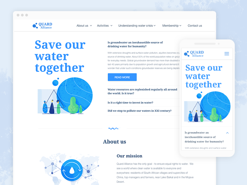 Quard Web water crisis ecology green texture flat simple