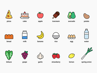 Food Icons 01 food food and beverage food icons graphic art icon illustration pictogram refrigerator vector