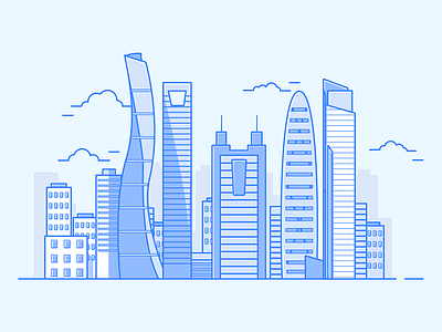 Hello Dribbble building city debut dribbble first invite shot thanks