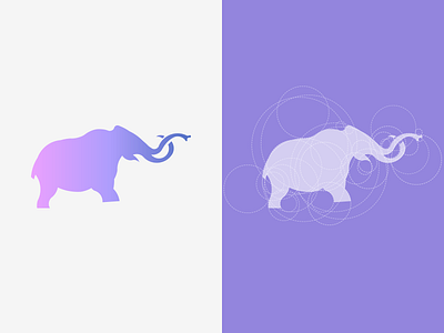 Elephant animal cartoon color elephant illustration line logo mark symbol