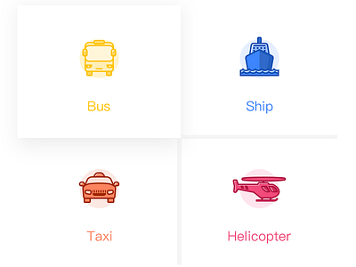 Transport Icon #02 app bus flat helicopter icon illustration ship taxi travel ui