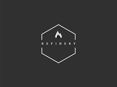 Refinery Logo - Dark Badge badge branding fire gray logo