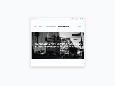 Serve Better Website Design black branding squarespace website white