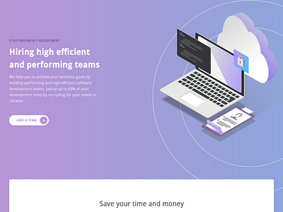 Redesign with isometric illustrations illustration landing page ux ui vector