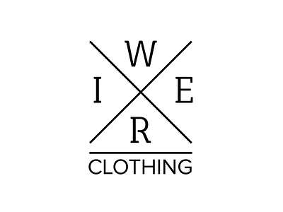 WIRE Clothing brand label brand branding clean clothing cross design identity logo logotype typography