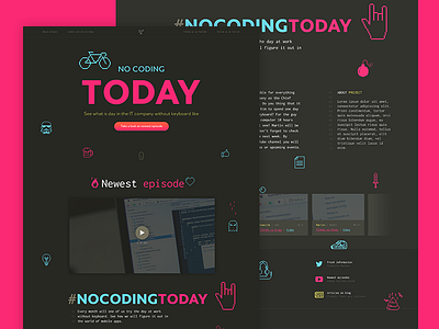 ⌨️ NO CODING TODAY 8bit coding font gradient icons landing simple typography web webdesign