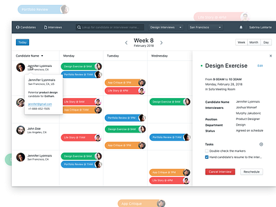 📆 Interface for scheduling interviews in HR