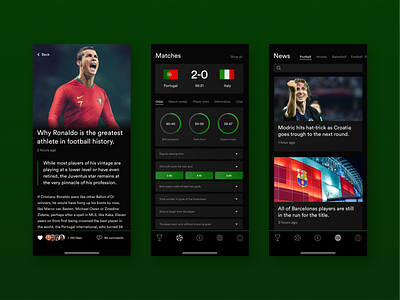 Sports App app design ui ux