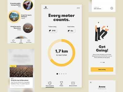 Seat Move App app campaign design flat graphic interface pallette product product design typography ui ux yellow