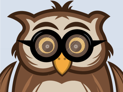 Owl Logo animal bird face owl specs spectacles