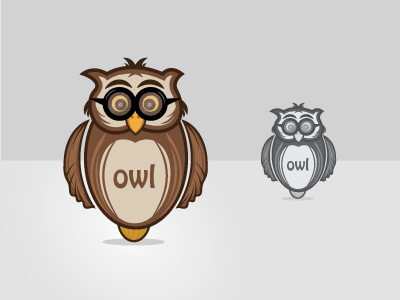 Owl Logo animal bird face night owl specs spectacles