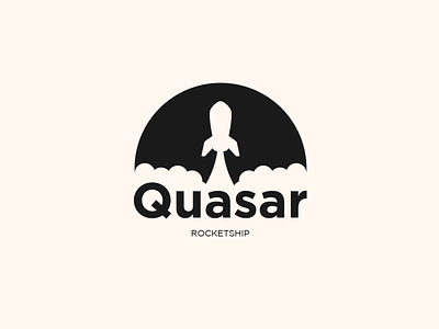 Rocketship Quasar illustration logo minimalist modern quasar rocket rocketship typography