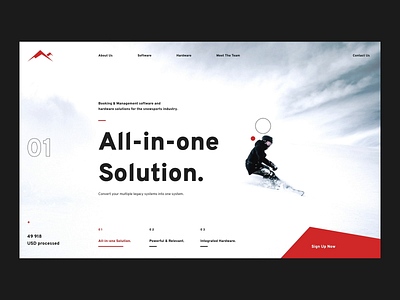 Slope design landing motion product design ski snow ui ux web