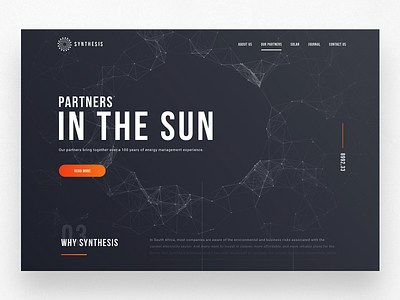 Synthesis concept design designbot energy landing muzli particles product design solar ui ux weather web