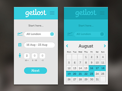 Getlost app brand travel ui ux