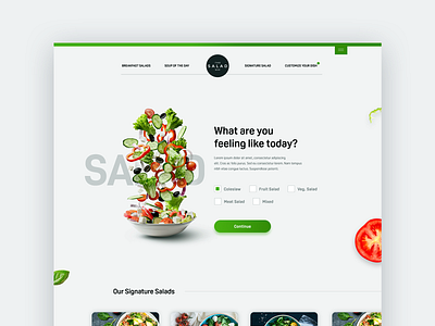 Website design - The salad bar food restaurant ui ui design ux uxdesign web