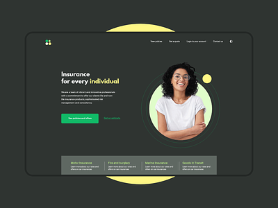 Insurance Landing Page landing page minimal productdesign ui design uiux web design