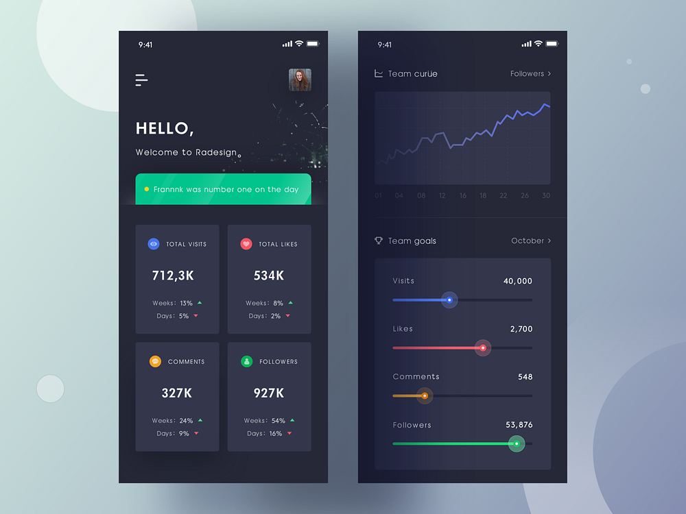 Team App - 01 by Never-stop on Dribbble