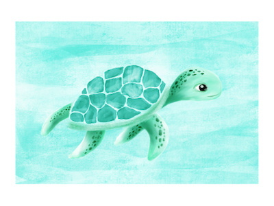 Squirt animal art illustration ipad pro minted ocean procreate sea sea turtle wave