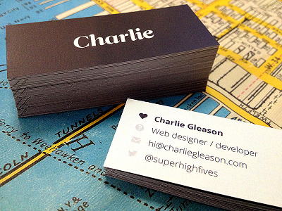 Charlie Cards business cards leitura self promotion symbolset