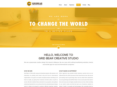 Grid Bear Web Design bear clean creative grid minimal orange studio webdesign