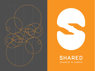Shared Logo brand caring corporate design grid guide identity lines logo orange shared sharing