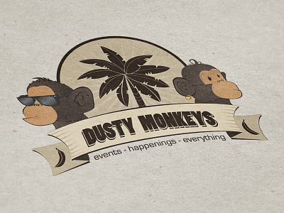 Dusty Monkeys - Logo Design banana brand brown corporate design dusty grey identity logo monkeys