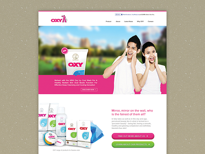 OXY Web Design care design green health oxy pink products web white young youth