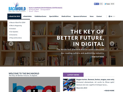 Baca Website blue landing page mock up purple web design website