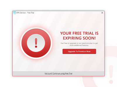Free Trial is Expiring Soon! (Windows) alert expired expiring free trial premium renew upgrade warning